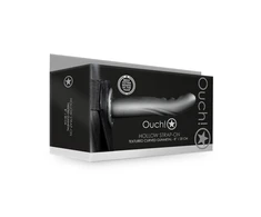 Ouch By Shots Ouch! Textured Curved Hollow Strap-On Adjustable 20 cm Juodas