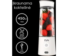 Pakraunama, nešiojama kokteilinė su titanu dengtais ašmenimis Zyle, ZY015RBW, baltos spalvos