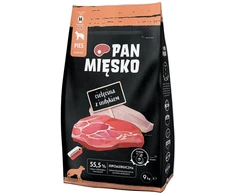 PAN MIĘSKO Veršiena su kalakutiene M - sausas šunų maistas - 9kg