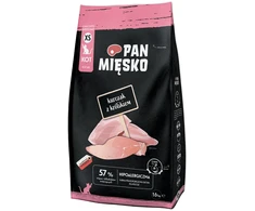 PAN MIĘSKO vištiena with rabbit XS – sausas kačių maistas – 1,6kg