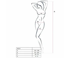 Passion Woman Bodystockings Passion BS019 Bodystocking Baltas - Elegant Mesh Design, One Size