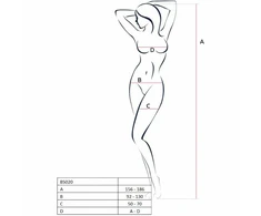 Passion Woman Bodystockings PASSION BS020 Baltas Fishnet Bodystocking One Size - Elegant Lace Design