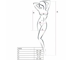 Passion Woman Bodystockings Passion BS026 Bodystocking Baltas Dress-Style, One Size