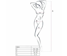 Passion Woman Bodystockings Passion BS031 Baltas Bodystocking - Elegant Fishnet One Size