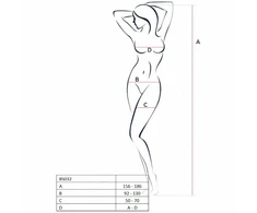 Passion Woman Passion BS032 Raudona Bodystocking - Fishnet Mesh, One Size
