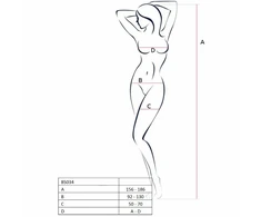 Passion Woman Passion BS034 Raudona Bodystocking - Elegant Fishnet, One Size