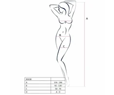 Passion Woman Passion BS038 Bodystocking Juodas One Size - Elegant Mesh Design