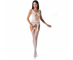 Passion Woman Passion BS057 Baltas Bodystocking - Elegant Fishnet Lingerie, One Size