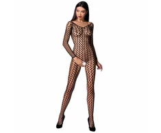 Passion Woman Passion BS068 Bodystocking Juodas One Size - Fishnet &amp; Lace Design