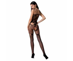 Passion Woman Passion BS076 Bodystocking Juodas Fishnet Lace One Size