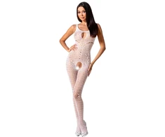 Passion Woman Passion BS078 Bodystocking Baltas - Elegant Net Design, One Size