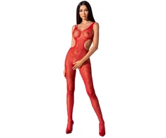 Passion Woman Passion BS085 Bodystocking Raudona Lace Mesh One Size