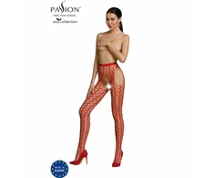 PASSION WOMAN GARTER &amp; STOCK PASSION ECO S007 Raudona Bodysuit - Sustainable Recycled Nylon, One Size