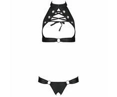 Passion Woman Sets Passion Malwia Eco-Friendly Leather Lingerie Set S/M, Juodas Chic Design