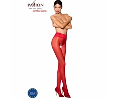 PASSION WOMAN GARTER &amp; STOCK Passion TIOPEN 008 Raudona 3/4 Decorative Lace Tights 30 DEN