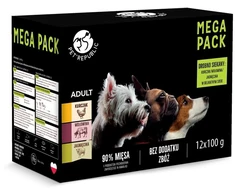 Pet Republic PETREPUBLIC Mega Pack vištiena, jautiena, ėriena – drėgnas ėdalas šunims – 12x100g