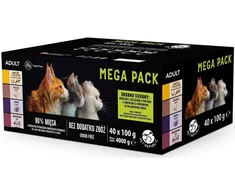 Pet Republic PETREPUBLIC Mega Pack vištiena with veal, duck, kalakutiena, jautiena – šlapias kačių maistas – 40x100g