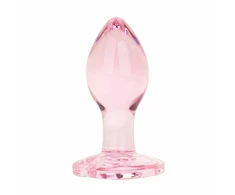 Pink Rožinė Anal Collection Glass Plug Small Rožinė 7cm Heart-Shaped Base