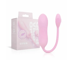 Pink Rožinė Good Vibes Only Siva Rožinė Mini Vibrating Device Ribbed Silicone 10 Modes