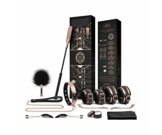 Pink Rožinė Rosy Gold Nouveau 9-Piece Deluxe Sensual Priedas Set Metallic Rožinė
