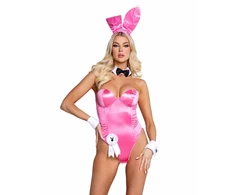 Playboy Classic Bunny Costume Set Rožinė - Elegant Lingerie with Accessories 2XL