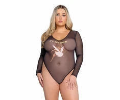 Playboy Lingerie Cover Girl Teddy October Transparent Mesh Bodysuit S/M