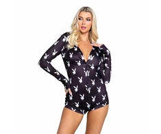Playboy Slumber Bunny Fleece Onesie Rožinė - Cozy Loungewear Homewear M/L