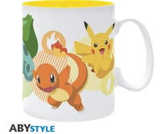 Abysse POKEMON - Mug (460 ml) Pikachu, Bulbasaur, Charmander &amp; Squirtle - Puodelis