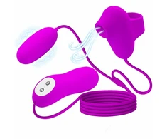 Pretty Love Vibrating Bullet &amp; Air Pulse Intimate Device, 12 Functions, Violetinė