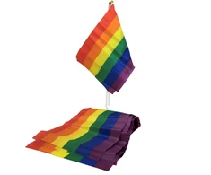PRIDE Rainbow Mini Flag Banner 20x15 cm with 30 cm Stick
