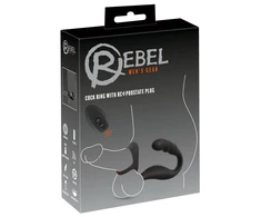 Rebel RC Prostate Plug &amp; Dual Support Ring Set, Silicone, Juodas