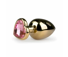 Rimba Aliuminio Heart Crystal Intimate Plug - Medium, Sidabrinis Finish