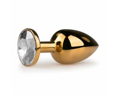 Rimba Aliuminio Plug with Large Crystal - Tapered Design, Sidabrinis