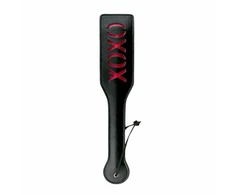 Rimba Juodas Leather Paddle XOXO - Sturdy Model with Decorative Cutout