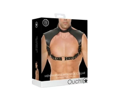 Ouch By Shots Rimba Leather Harness with Adjustable Collar - Universal Fit, Juodas
