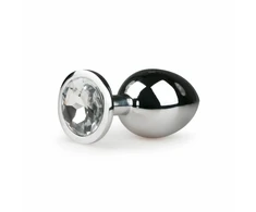 Rimba Metal Plug Sidabrinis M with Clear Crystal Accent, Aliuminio, Medium