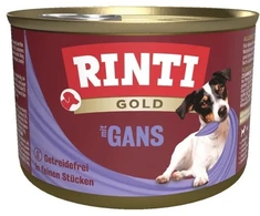 Šunų Maistas - RINTI Gold Žąsis Drėgnas 185g Be Grūdų Be Gliuteno Be Sojų