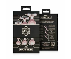 Rosy Gold Metal Plug Set 3 Sizes - Rose Gold, Juodas Crystal Base