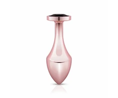 Rosy Gold Nouveau Geometric Anal Plug with Juodas Crystal Accent