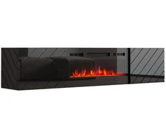 Laikiklis Cama Meble Televizoriaus Spintelė - RTV Luxe 182,6x34,5x37,5 Juodas Blizgus