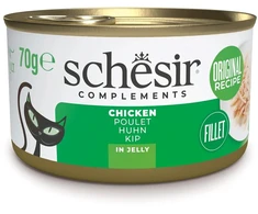 Agras Pet Foods Kačių Maistas - SCHESIR Vištiena želė padaže 70g Be Grūdų Be Gliuteno