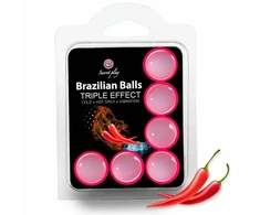 Secretplay Cosmetic Secret Play Set of 6 Brazilian Balls Triple Effect - Cooling, Warming &amp; Vibrating