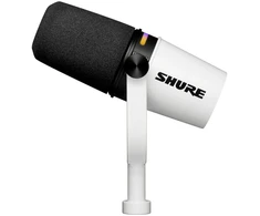 Shure MV7+-W - mikrofonas su XLR/USB-C jungtimi, baltos spalvos