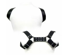 Leather Body Silexd Leather Adjustable Body Harness for Men, S-XL, Juodas