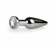 Sinner Gear Metal Plug Sidabrinis Large with Clear Crystal Accent