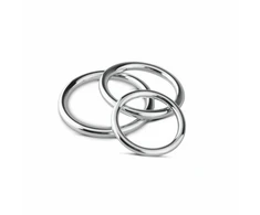 Sinner Gear Steel Intimate Ring Set - 3 Sizes, Sidabrinis, Anatomical Design
