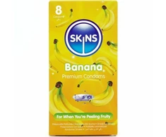 Skins Banana Premium Condoms 8-Pack - Scented, Extra Lubricated, Natural Fit