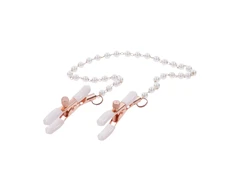 Sportsheets S&amp;M Peaches n' CreaMe Pearl Nipple Clamps Rose Gold Adjustable