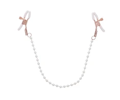 Sportsheets S&amp;M Peaches n' CreaMe Pearl Nipple Clamps Rose Gold Adjustable
