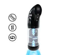 Pumped By Shots StrokeMate Automatic Suction &amp; Rotation Intimate Machine Juodas